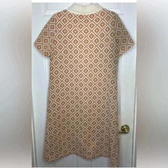 Vintage 60/70’s BELFRY GERALD PIERCE orange White Mod Zipper S/s Dress Medium? - Picture 2 of 6